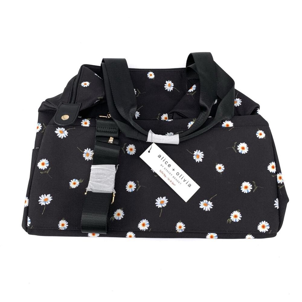 NWT ALICE + OLIVIA Daisy Duffel Bag Black
